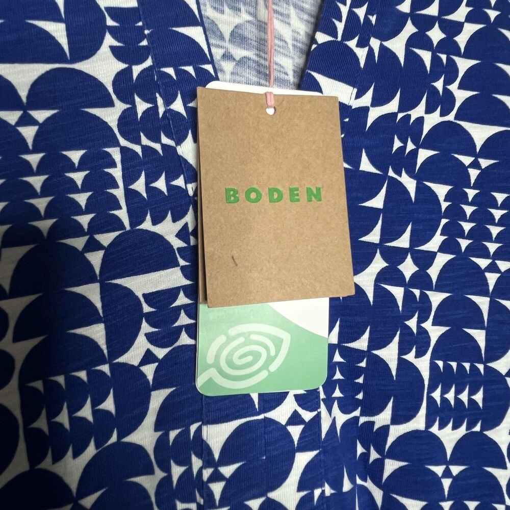 Boden Naomi Blue White Tencel Jersey Dress Pockets Women’s Size 8 L - Picture 7 of 15